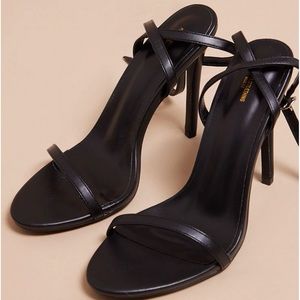 Black Wide Fit High Heeled Sandals
